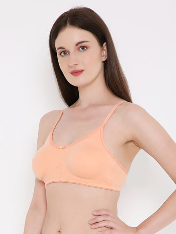 Berry's Intimatess Salmon Peach Bottom Concealer Seamless Comfort T-Shirt Bra - Non-Padded, Non-Wired