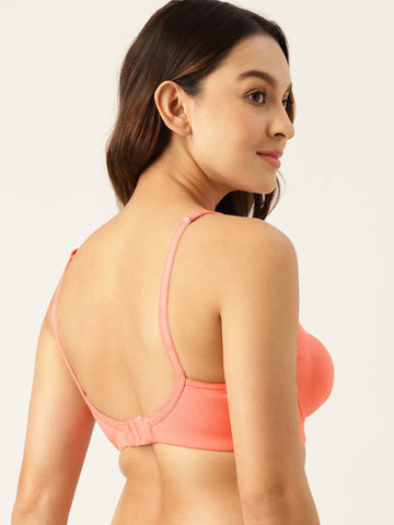 Berry's Intimatess Peach 1 Pc Moulded Seamless Comfort T-Shirt Bra - Non-Padded, Non-Wired