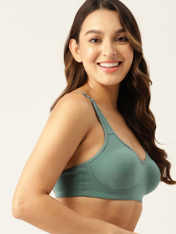 Berry's Intimatess Teal Green 1 Pc Moulded Seamless Comfort T-Shirt Bra - Non-Padded, Non-Wired