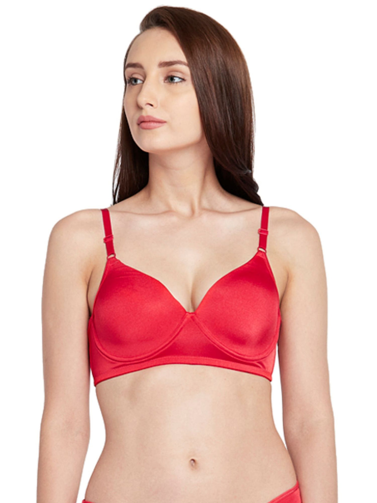 Berry's Intimatess Red color Underwired & Heavily Padded with Medium Coverage Push-Up Bra