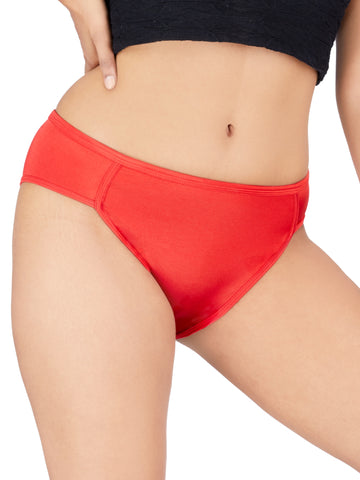Berry's Intimatess Red Women's Mid Rise Soft Poly Bikini Panty