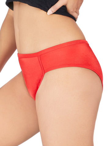 Berry's Intimatess Red Women's Mid Rise Soft Poly Bikini Panty