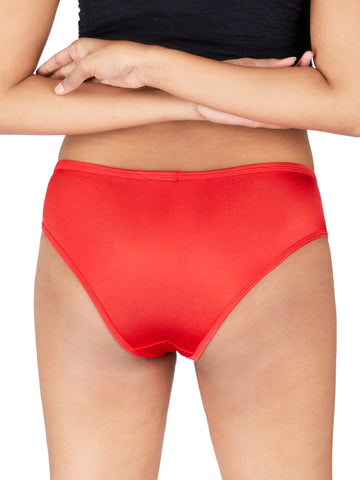 Berry's Intimatess Red Women's Mid Rise Soft Poly Bikini Panty