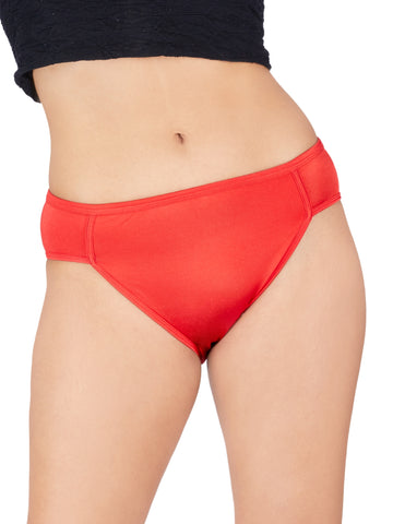 Berry's Intimatess Red Women's Mid Rise Soft Poly Bikini Panty