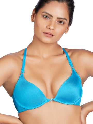 Berry's Intimatess Blue color Underwired & Heavily Padded with Half Coverage Balconette Bra