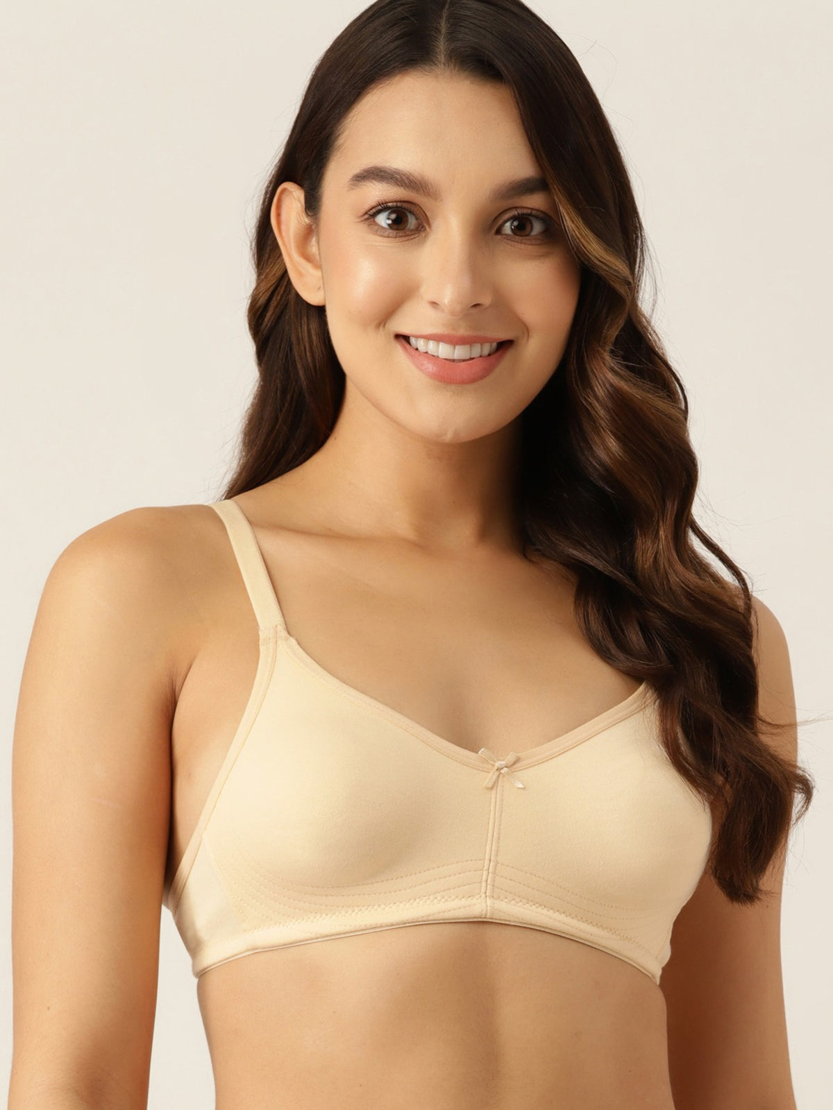 Berry's Intimatess Beige Bottom Concealer Seamless Comfort T-Shirt Bra - Non-Padded, Non-Wired