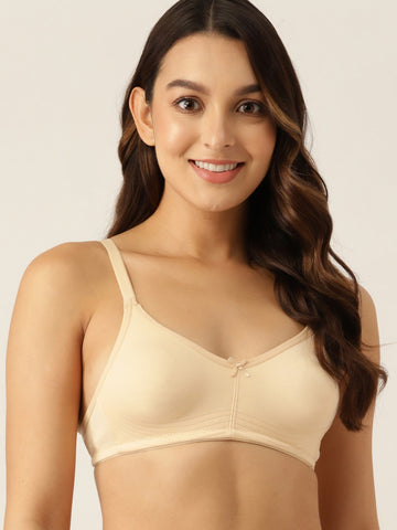 Berry's Intimatess Beige Bottom Concealer Seamless Comfort T-Shirt Bra - Non-Padded, Non-Wired
