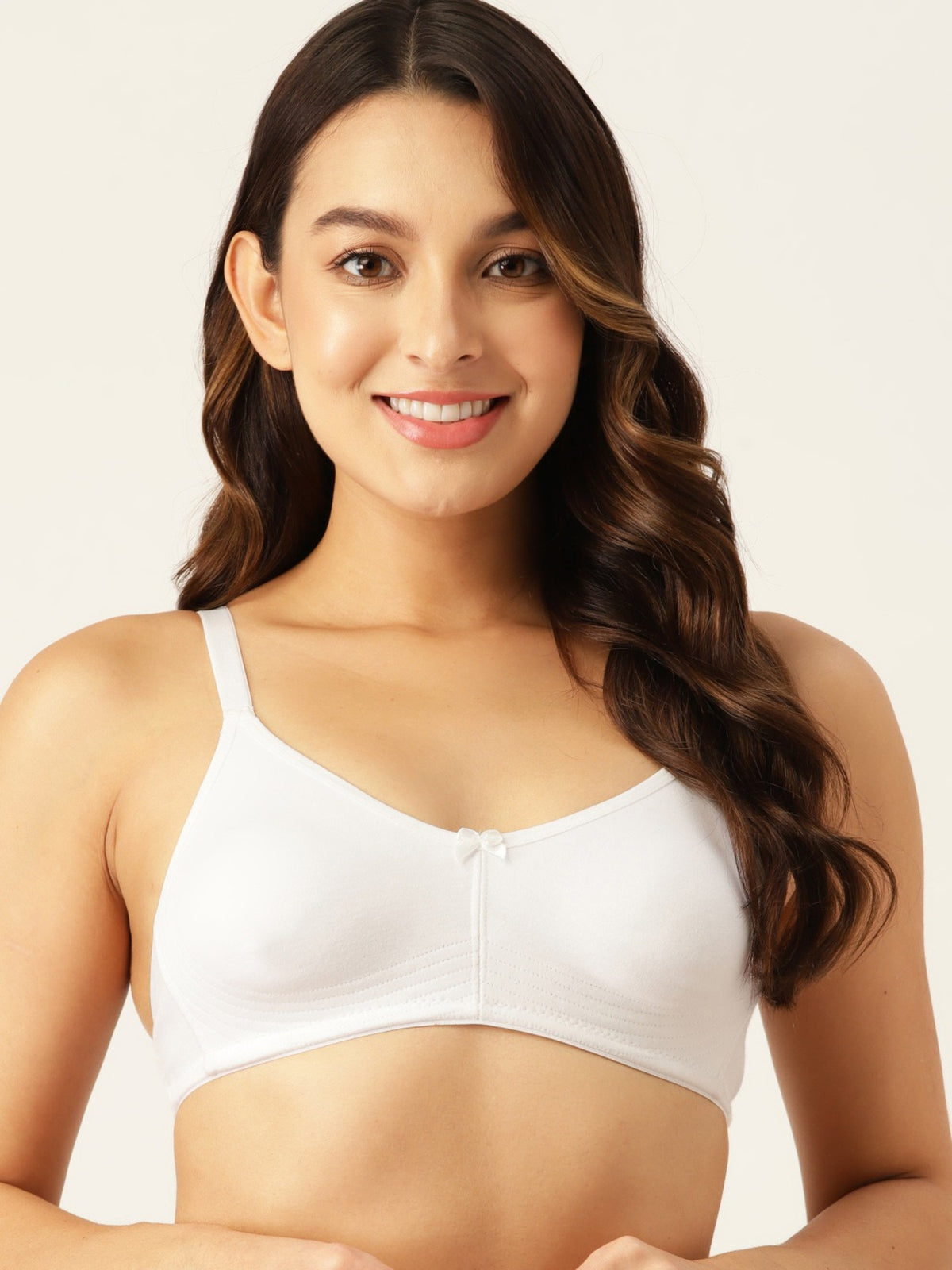 Berry's Intimatess White Bottom Concealer Seamless Comfort T-Shirt Bra - Non-Padded, Non-Wired