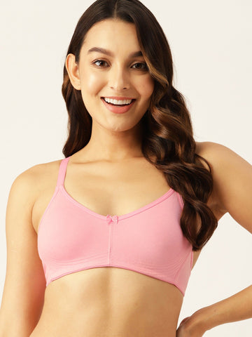 Berry's Intimatess Baby Pink Bottom Concealer Seamless Comfort T-Shirt Bra - Non-Padded, Non-Wired
