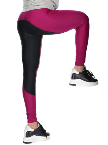 Berry's Women's Wine/Black Sports Gym Leggings