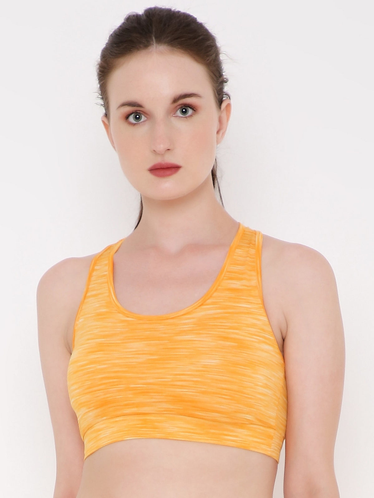 Berry's Intimatess Yellow Melange Colour Removable Padding with Rapid-Dry Technology Sports Bra