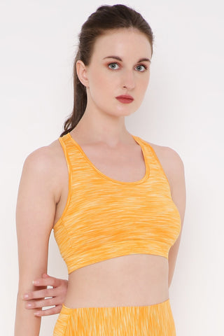 Berry's Intimatess Yellow Melange Colour Removable Padding with Rapid-Dry Technology Sports Bra