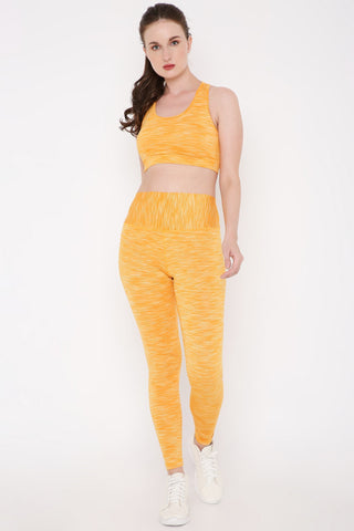 Berry's Intimatess Yellow Melange Colour Removable Padding with Rapid-Dry Technology Sports Bra