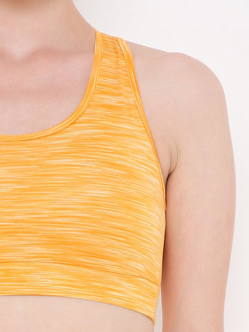 Berry's Intimatess Yellow Melange Colour Removable Padding with Rapid-Dry Technology Sports Bra