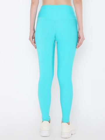 Berrys Intimatess Turquoise Colour Ankle Length Solid Sports Leggings