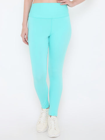 Berrys Intimatess Talcum Blue Colour Ankle Length Solid Sports Leggings
