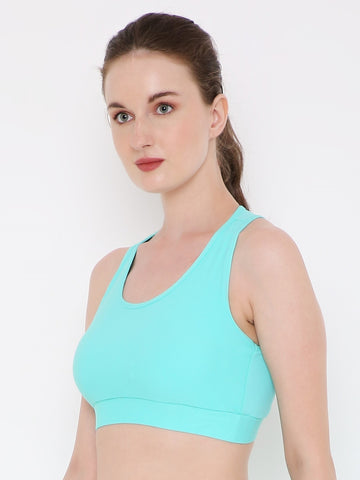 Berry's Intimatess Talcum Blue Colour Removable Padding with Rapid-Dry Technology Sports Bra