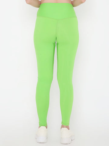 Berrys Intimatess Sheen Green Colour Ankle Length Solid Sports Leggings