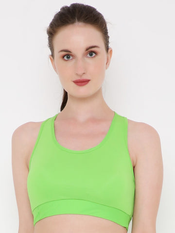 Berry's Intimatess Sheen Green Colour Removable Padding with Rapid-Dry Technology Sports Bra