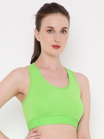 Berry's Intimatess Sheen Green Colour Removable Padding with Rapid-Dry Technology Sports Bra