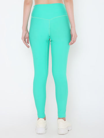 Berrys Intimatess Sea Green Colour Ankle Length Solid Sports Leggings