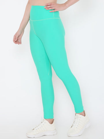 Berrys Intimatess Sea Green Colour Ankle Length Solid Sports Leggings