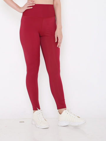 Berrys Intimatess Burgundy Colour Ankle Length Solid Sports Leggings