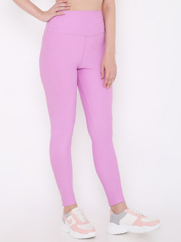 Berrys Intimatess Lilac Colour Ankle Length Solid Sports Leggings