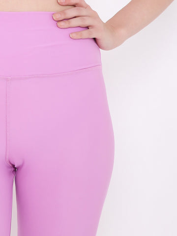 Berrys Intimatess Lilac Colour Ankle Length Solid Sports Leggings