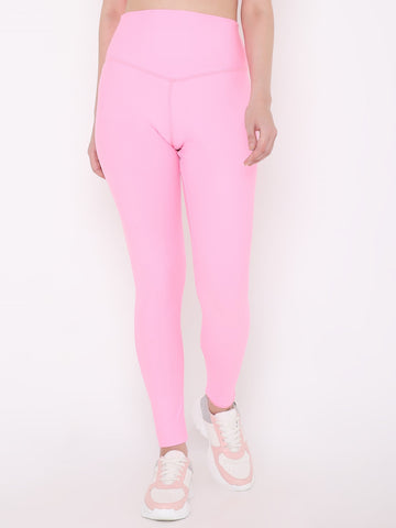 Berrys Intimatess Pink Colour Ankle Length Solid Sports Leggings