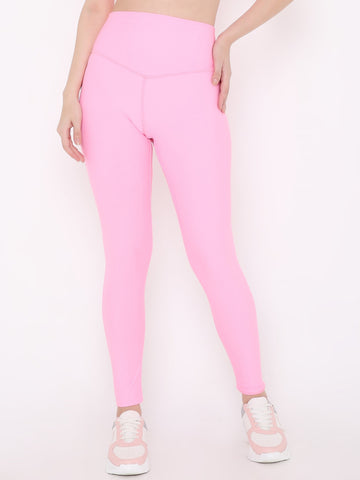 Berrys Intimatess Pink Colour Ankle Length Solid Sports Leggings
