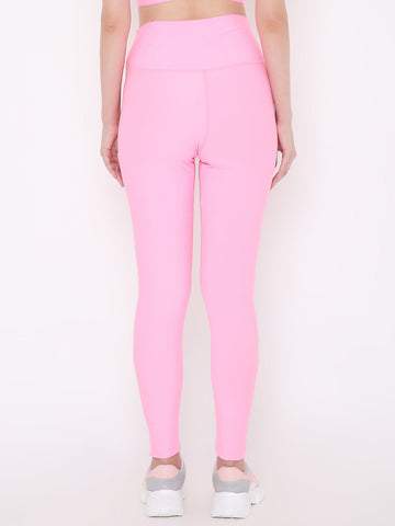 Berrys Intimatess Pink Colour Ankle Length Solid Sports Leggings