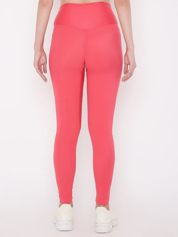 Berrys Intimatess Candy Red Colour Ankle Length Solid Sports Leggings