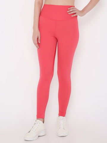 Berrys Intimatess Candy Red Colour Ankle Length Solid Sports Leggings