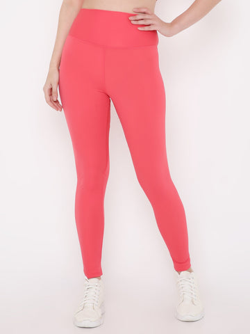 Berrys Intimatess Candy Red Colour Ankle Length Solid Sports Leggings