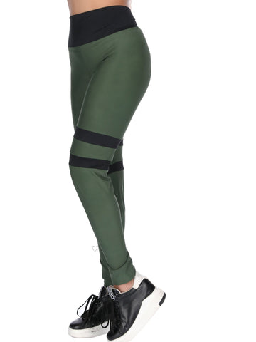 Berry's Women Military Green/Black Army Sports Gym Leggings