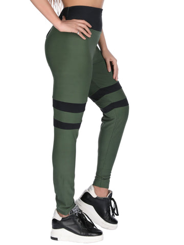 Berry's Women Military Green/Black Army Sports Gym Leggings