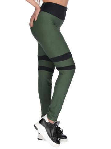 Berry's Women Military Green/Black Army Sports Gym Leggings