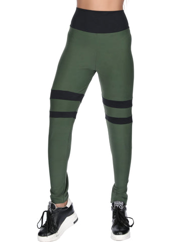 Berry's Women Military Green/Black Army Sports Gym Leggings