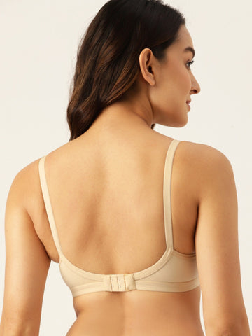 Berry's Intimatess Beige Criss Cross Comfort T-Shirt Bra - Seamless, Non-Padded, Non-Wired.