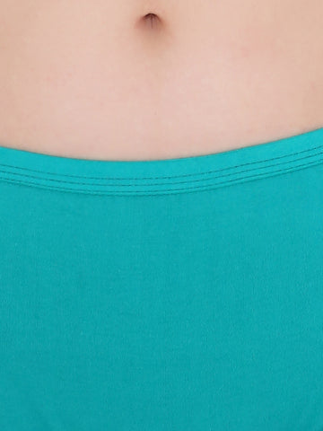 Berry's Intimatess Teal Solid Women's Mid Rise Soft Cotton Hipster Panty