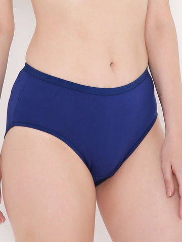 Berry's Intimatess Royal Blue Solid Women's Mid Rise Soft Cotton Hipster Panty