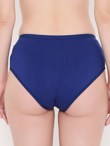 Berry's Intimatess Royal Blue Solid Women's Mid Rise Soft Cotton Hipster Panty
