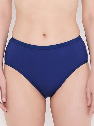 Berry's Intimatess Royal Blue Solid Women's Mid Rise Soft Cotton Hipster Panty