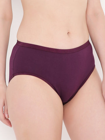 Berry's Intimatess Mohagany Solid Women's Mid Rise Soft Cotton Hipster Panty