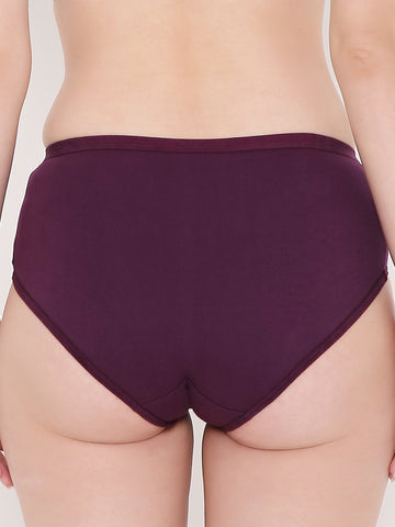 Berry's Intimatess Mohagany Solid Women's Mid Rise Soft Cotton Hipster Panty