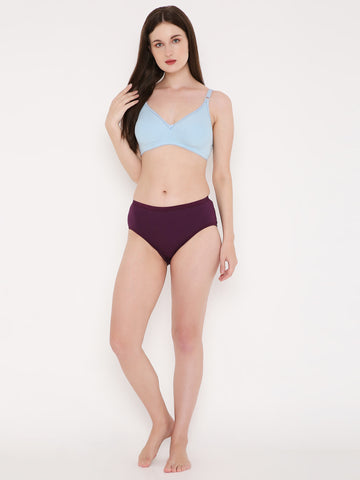 Berry's Intimatess Mohagany Solid Women's Mid Rise Soft Cotton Hipster Panty