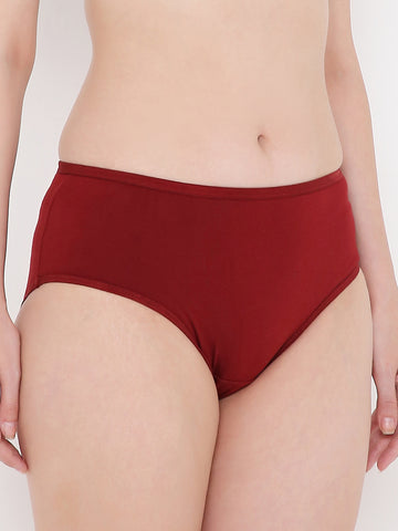 Berry's Intimatess Cherry Red Solid Women's Mid Rise Soft Cotton Hipster Panty