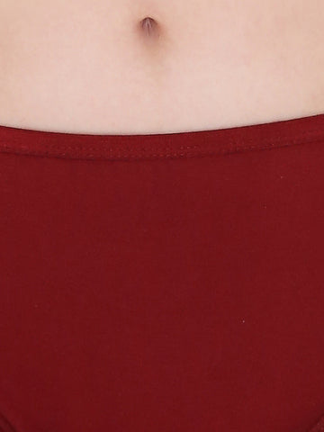 Berry's Intimatess Cherry Red Solid Women's Mid Rise Soft Cotton Hipster Panty