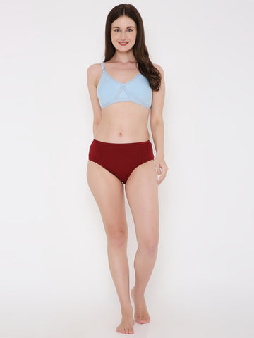 Berry's Intimatess Cherry Red Solid Women's Mid Rise Soft Cotton Hipster Panty